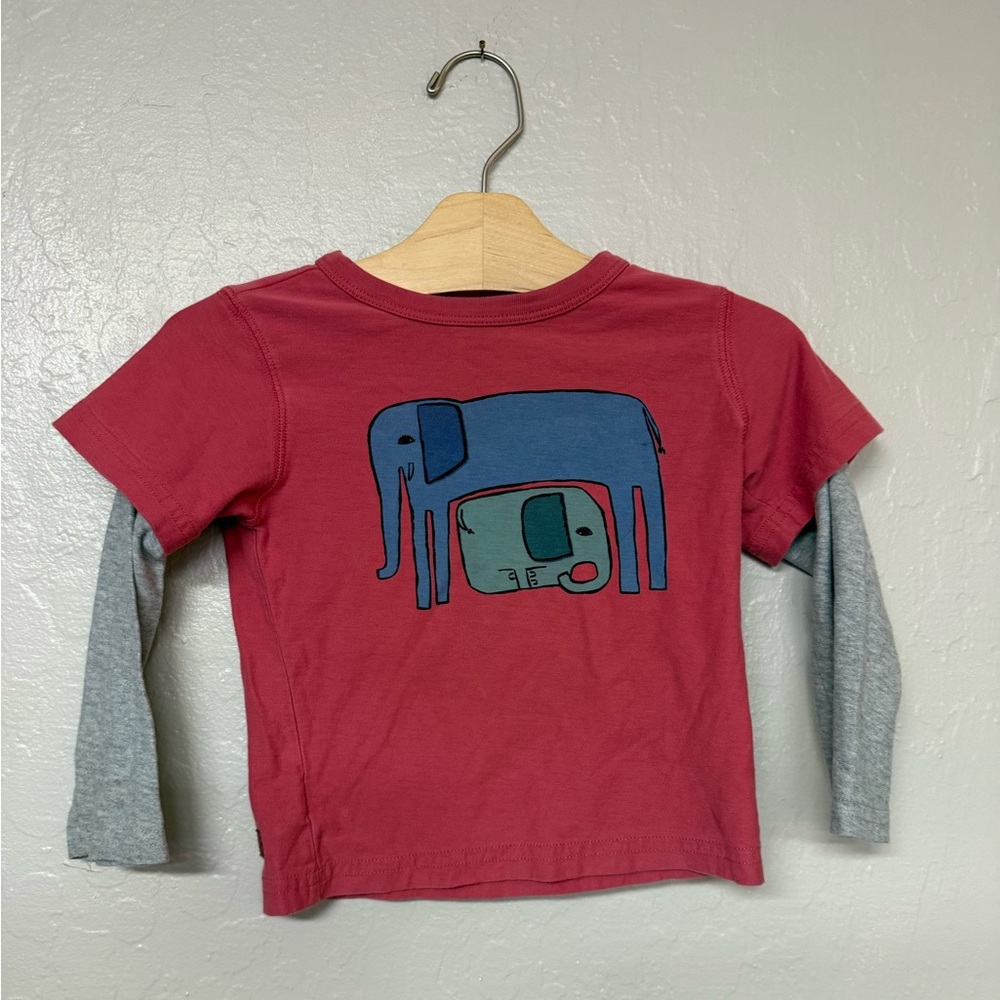 $15 ADD ON Tea Collection Boys’ Long Sleeve Tee Gray Elephant Zar 18-24M